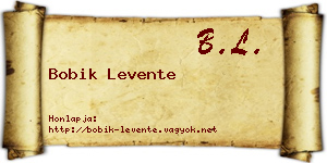 Bobik Levente névjegykártya