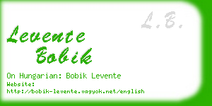 levente bobik business card